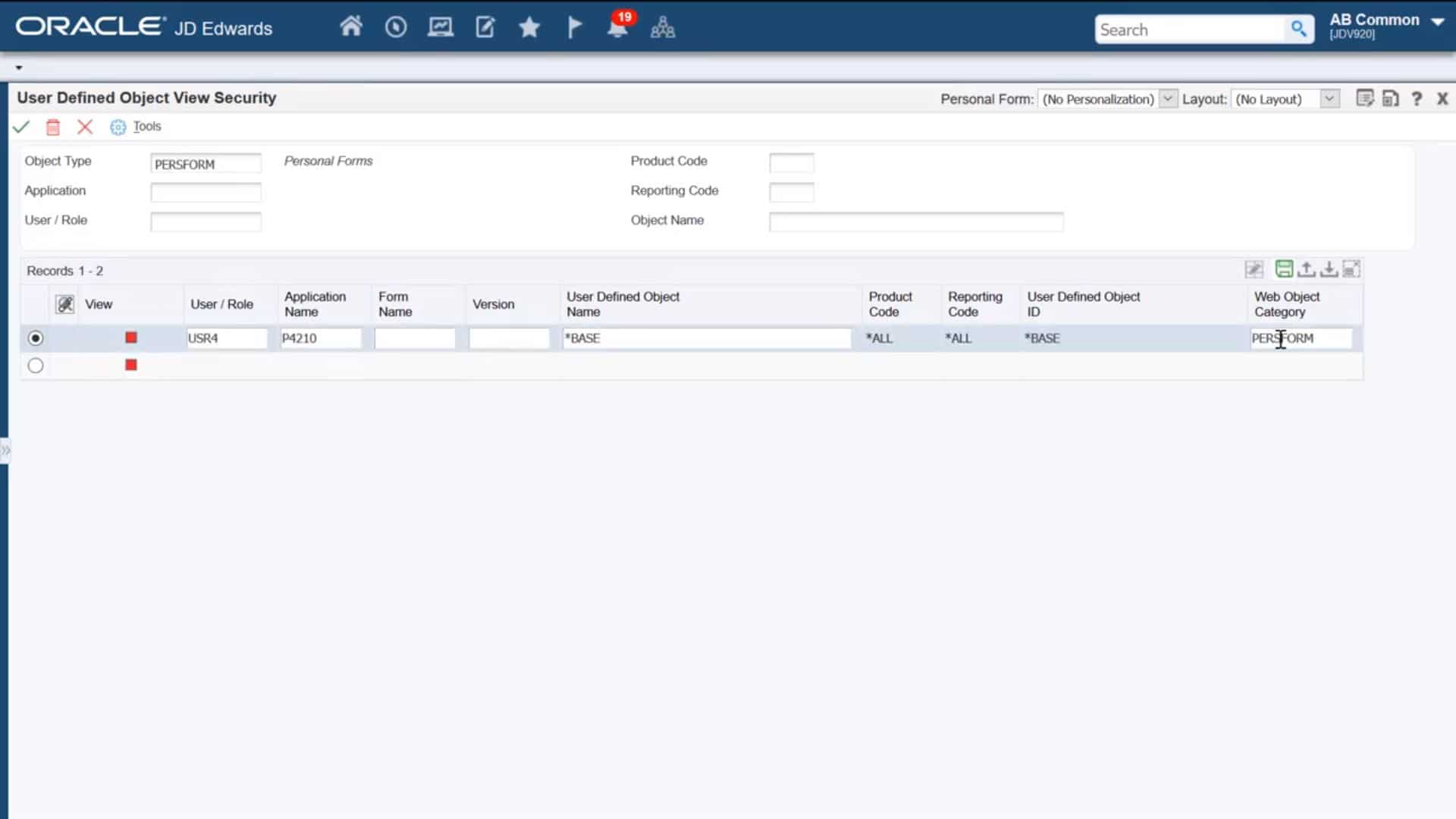 How to Configure Base Form Security in JD Edwards EnterpriseOne