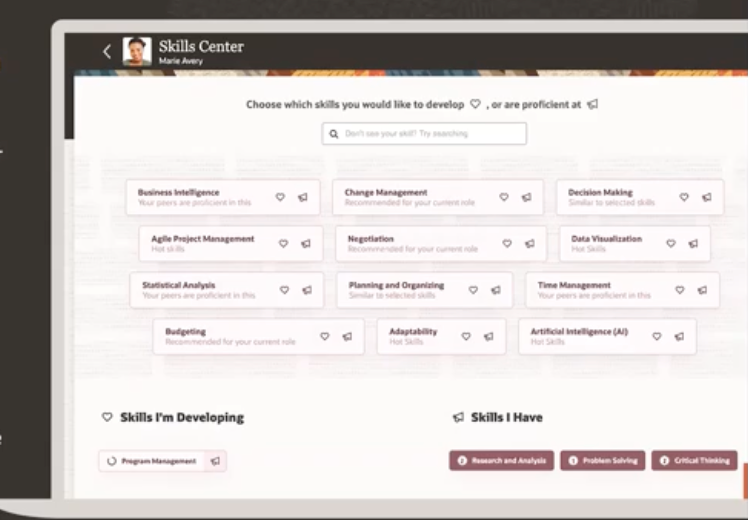 Oracle Dynamic Skills is another one of Cloud HCM Talent Management Features