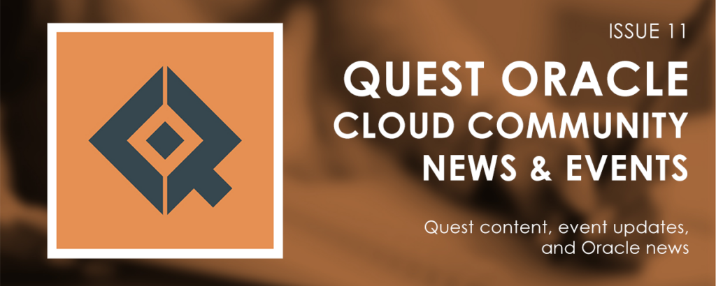 Cloud Community News & Events Issue 11 image, white text on orange toned picture of a person's hands writing with a pen on a stack of papers.