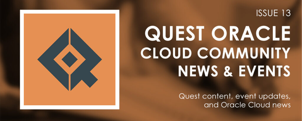 Cloud Community News & Events Issue 13 image, white text on orange toned picture of a person's hands writing with a pen on a stack of papers.